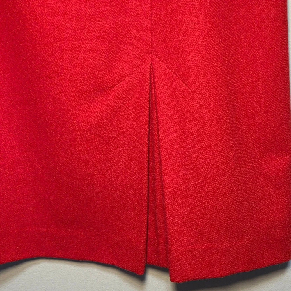Cricket Lane Red Wool Midi Skirt Vintage 14 Classic Office‎ Winter Retro Career